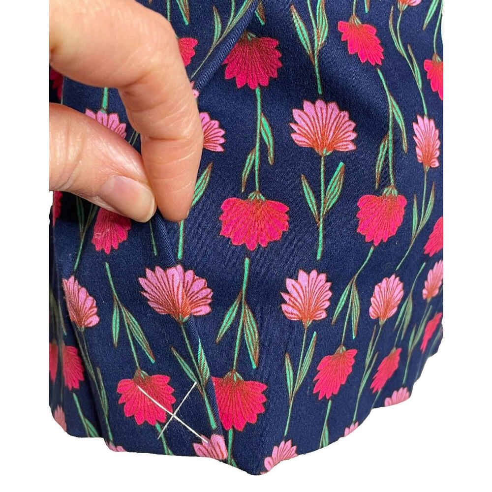 J Crew Floral Tailored Sleeveless Sheath Mini Dress Navy Pink Womens Size 10 NWT - Picture 7 of 9